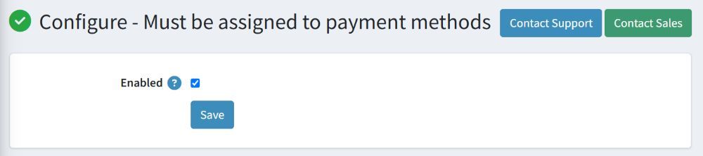 on payment method configure page 